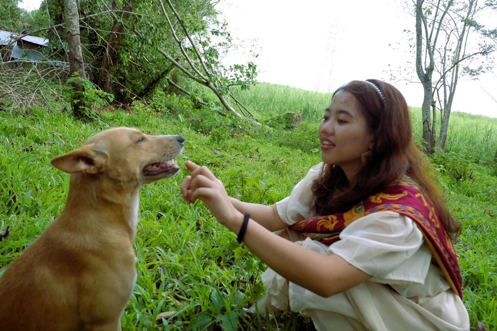 Dog lover Zion with her rescue dog